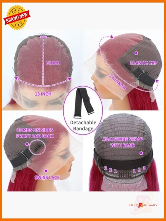 200% Density 13x6 HD Lace Front Wig Human Hair Straight Pre Plucked Glueless